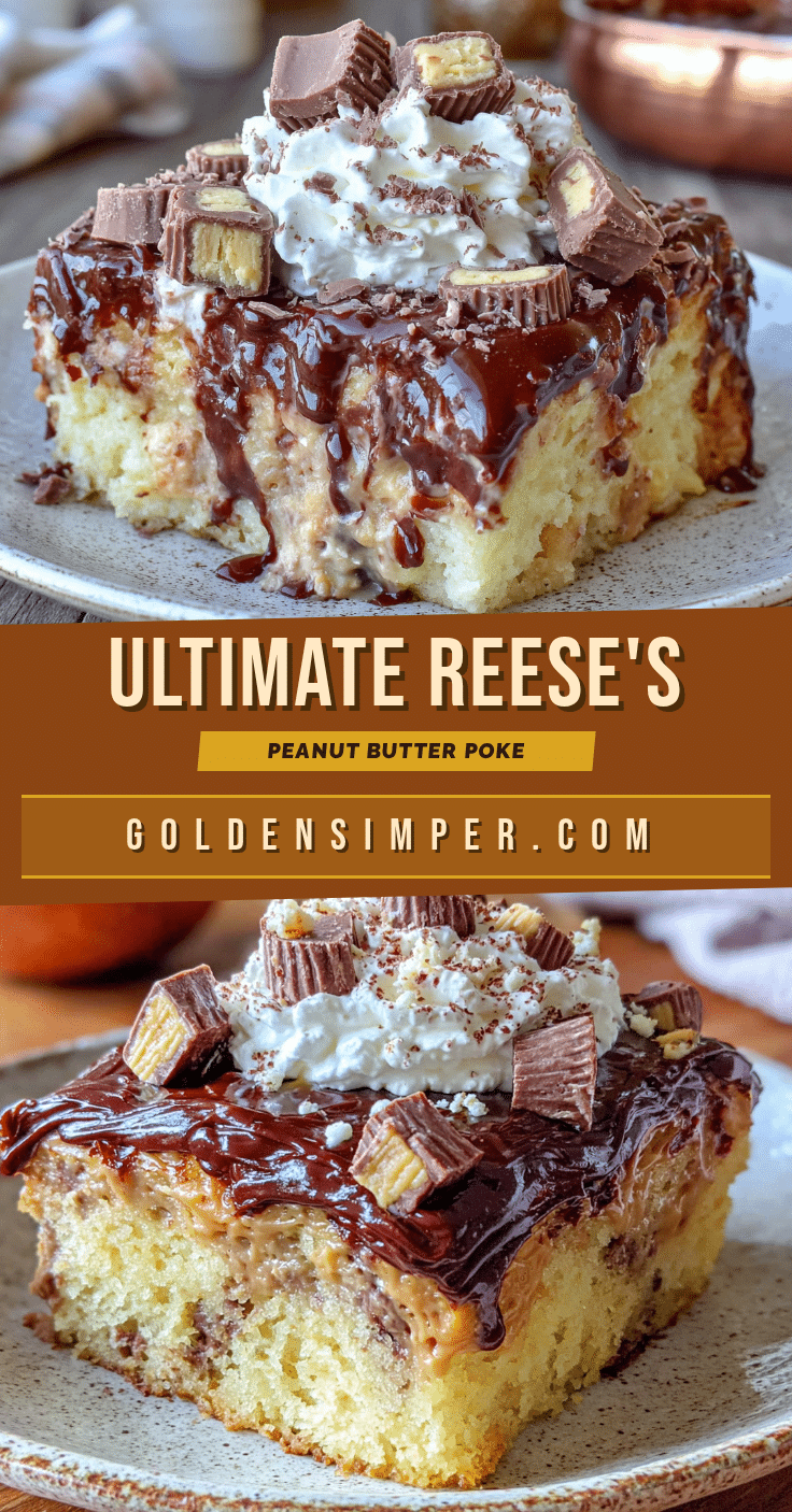Reese’s Peanut Butter Poke Cake recipe