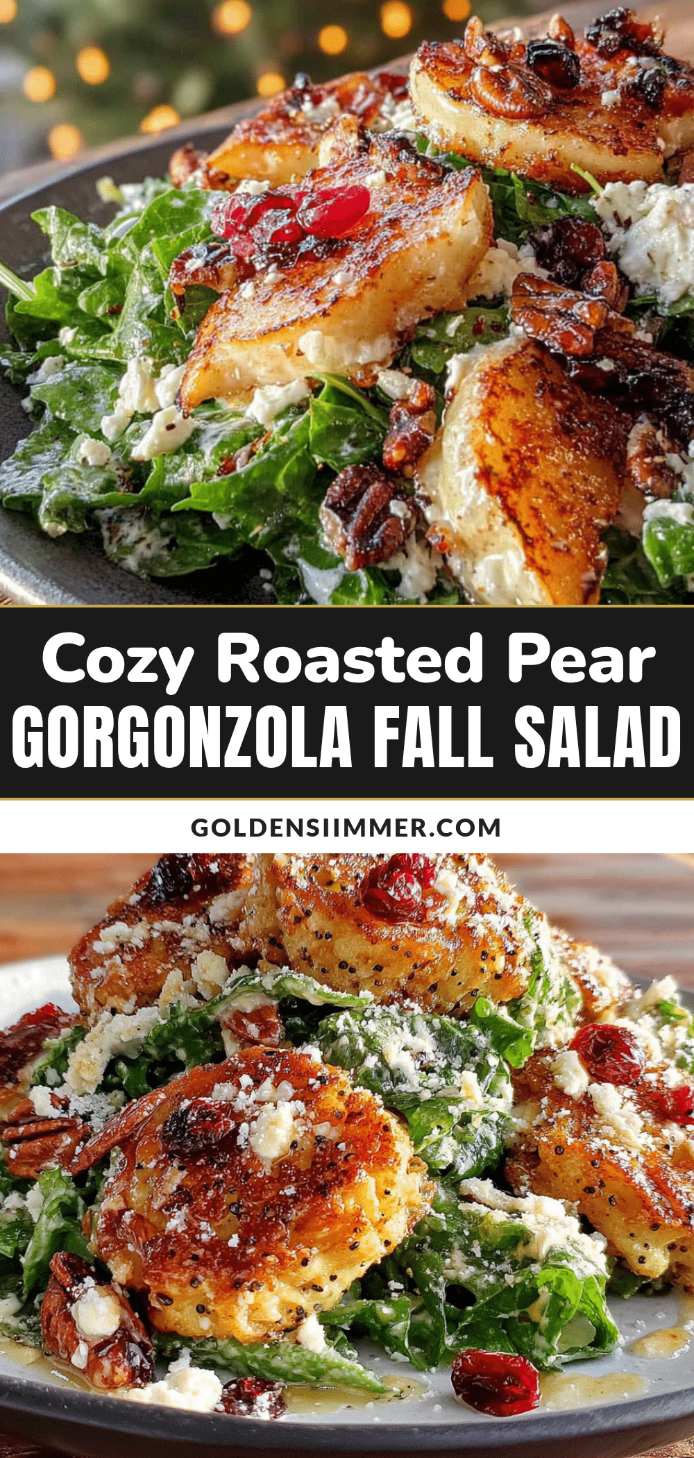 roasted pear and gorgonzola fall salad recipe