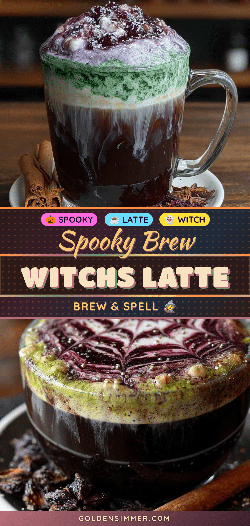 spooky witchs brew latte recipe