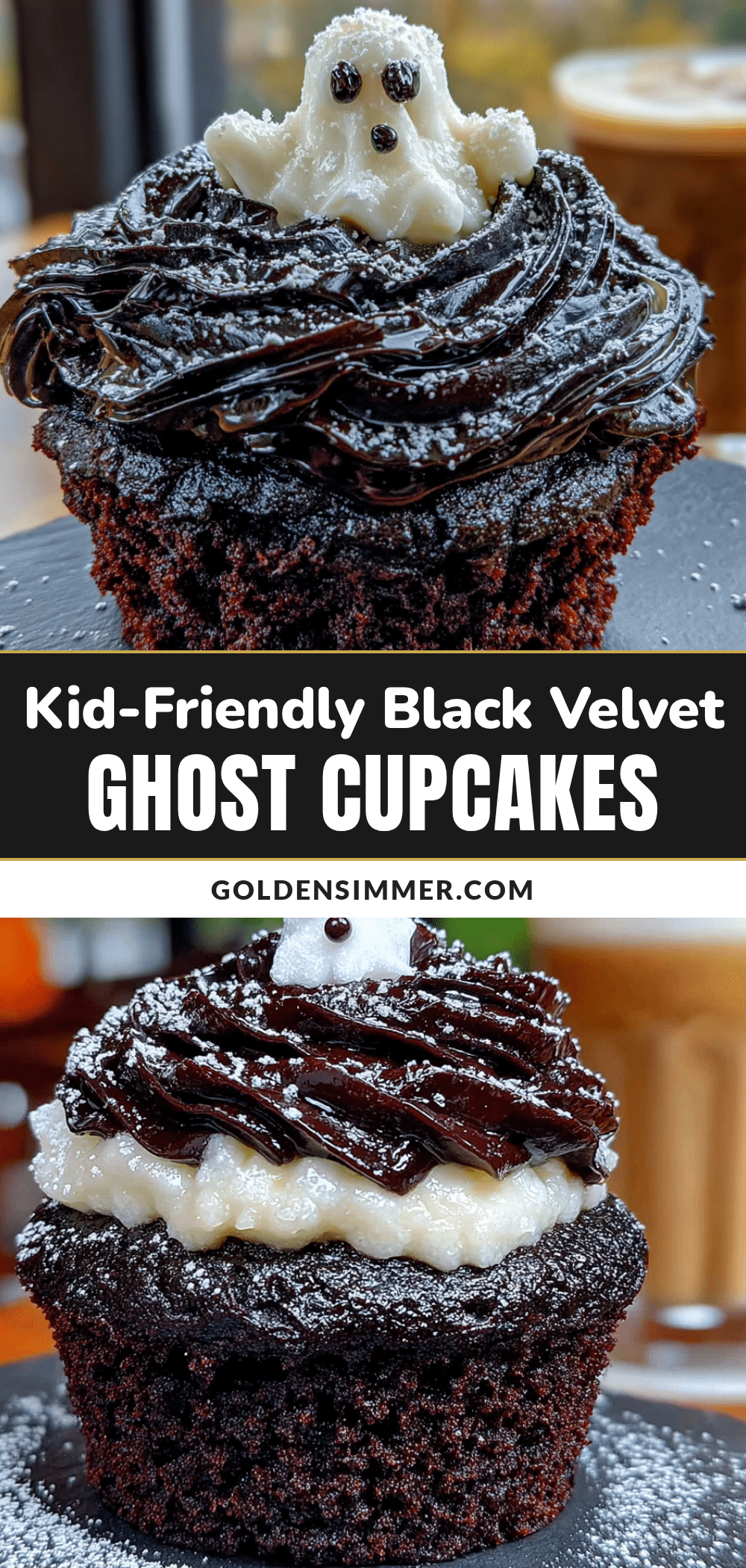 Black velvet ghost cupcakes recipe