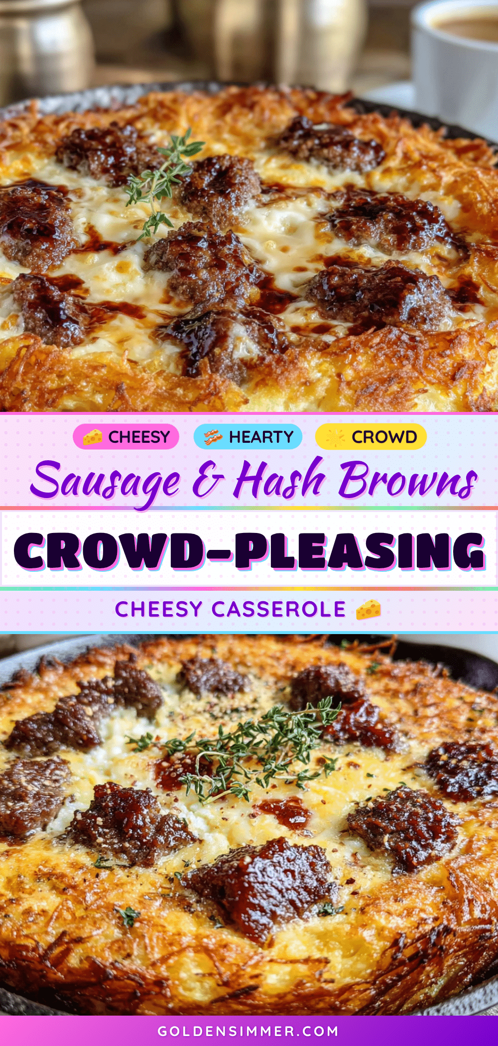 cheesy sausage hash brown casserole recipe