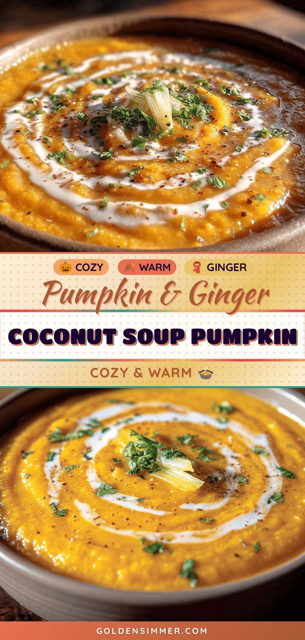 cozy pumpkin soup with coconut milk and ginger recipe