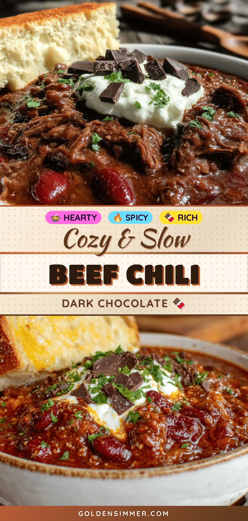 cozy slow cooker beef chili with dark chocolate recipe