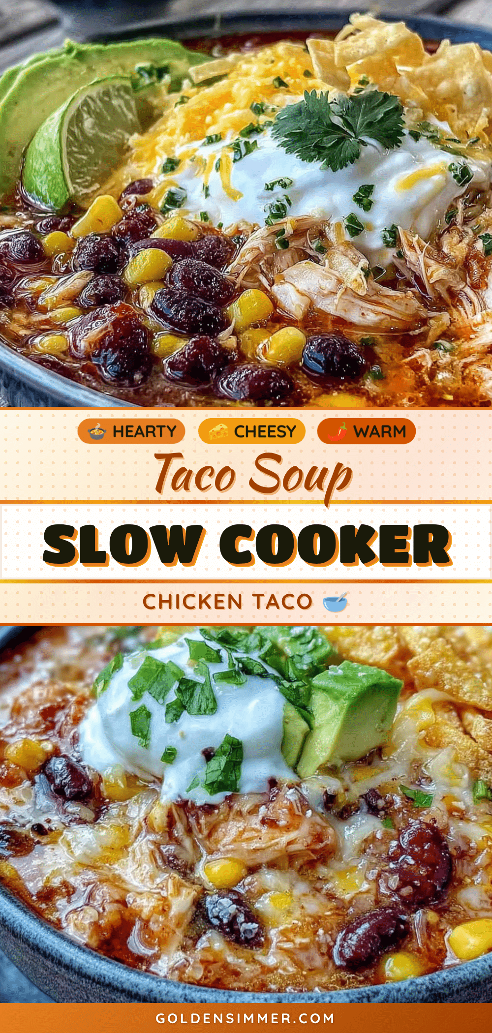 cozy slow cooker chicken taco soup recipe