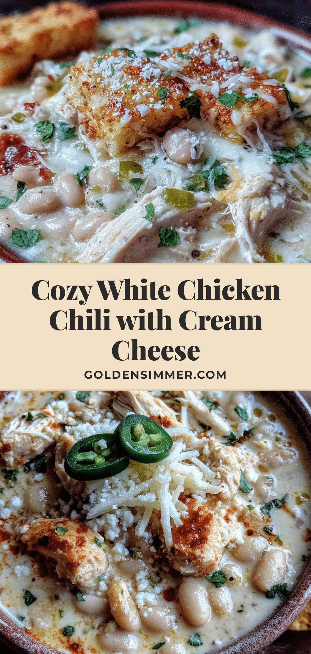 cozy white chicken chili with cream cheese recipe