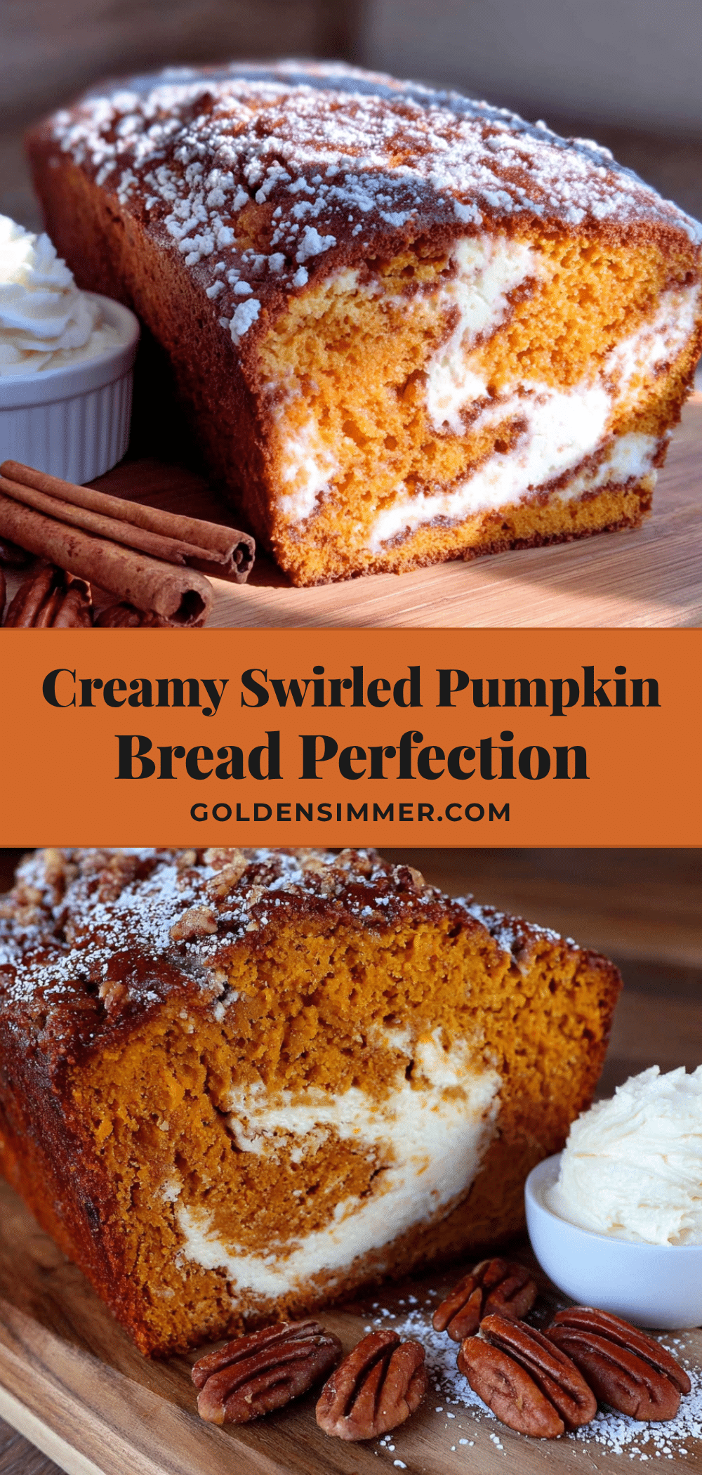 creamy cream cheese swirl pumpkin bread recipe