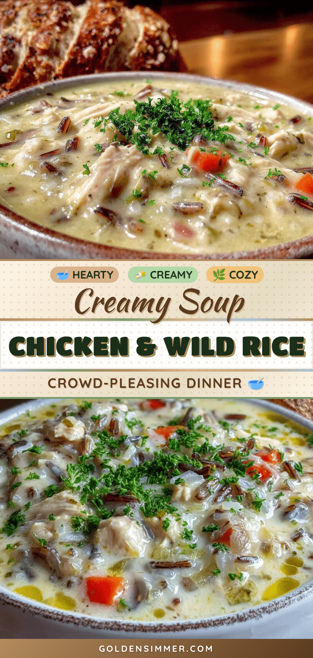 creamy crockpot chicken and wild rice soup recipe