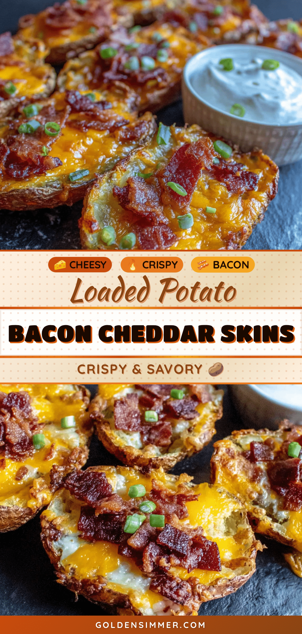 crispy loaded potato skins with bacon and cheddar recipe