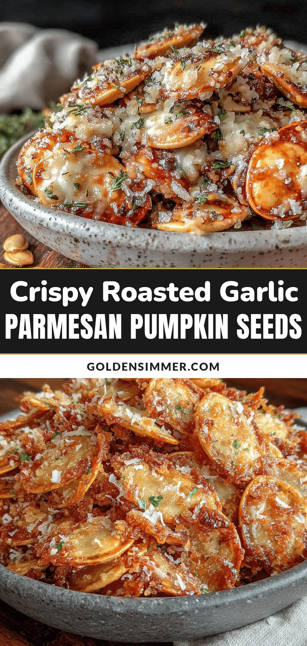 crispy roasted garlic parmesan pumpkin seeds recipe