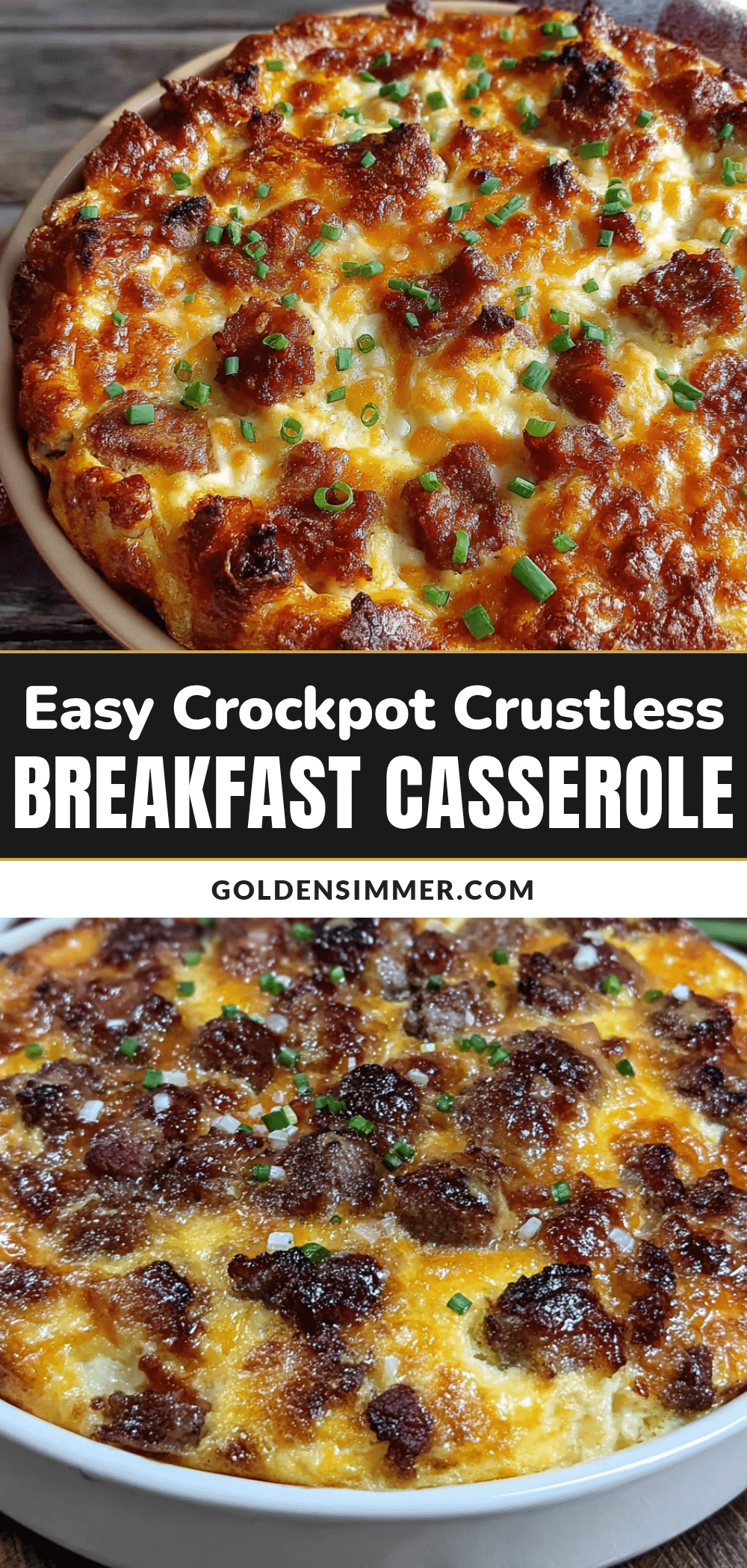 crockpot crustless breakfast casserole recipe