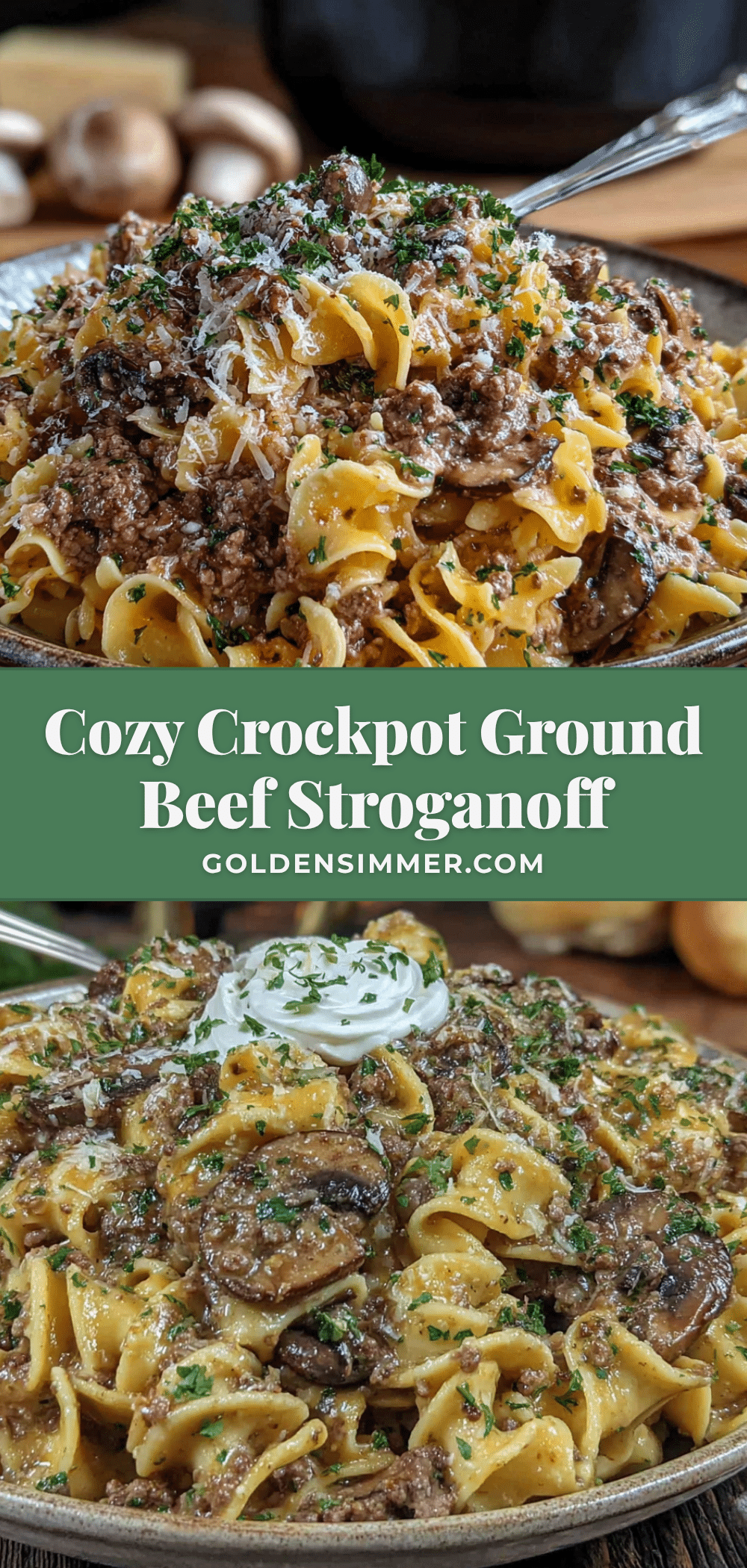 crockpot ground beef stroganoff recipe