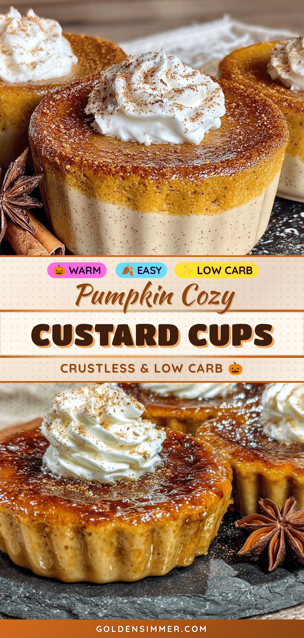crustless pumpkin pie custard cups recipe