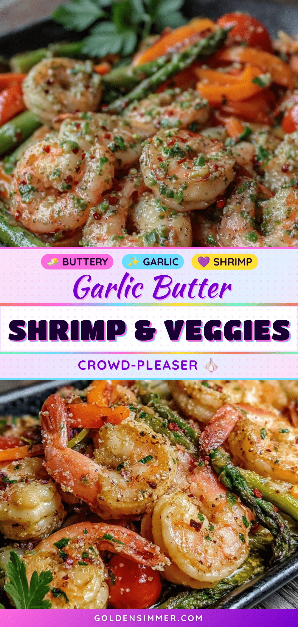 garlic butter shrimp and veggies recipe