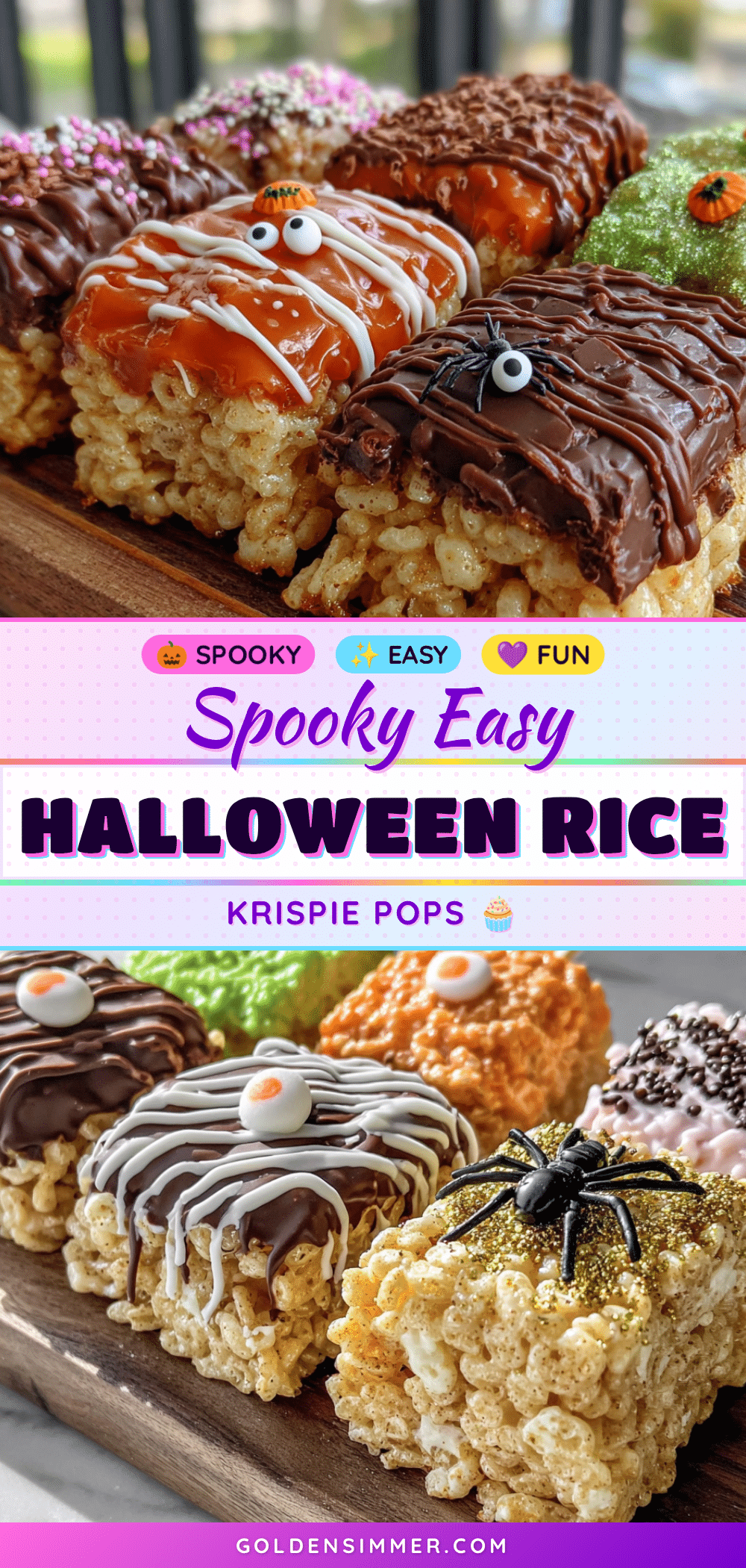 Halloween Rice Krispie Treat Pops recipe