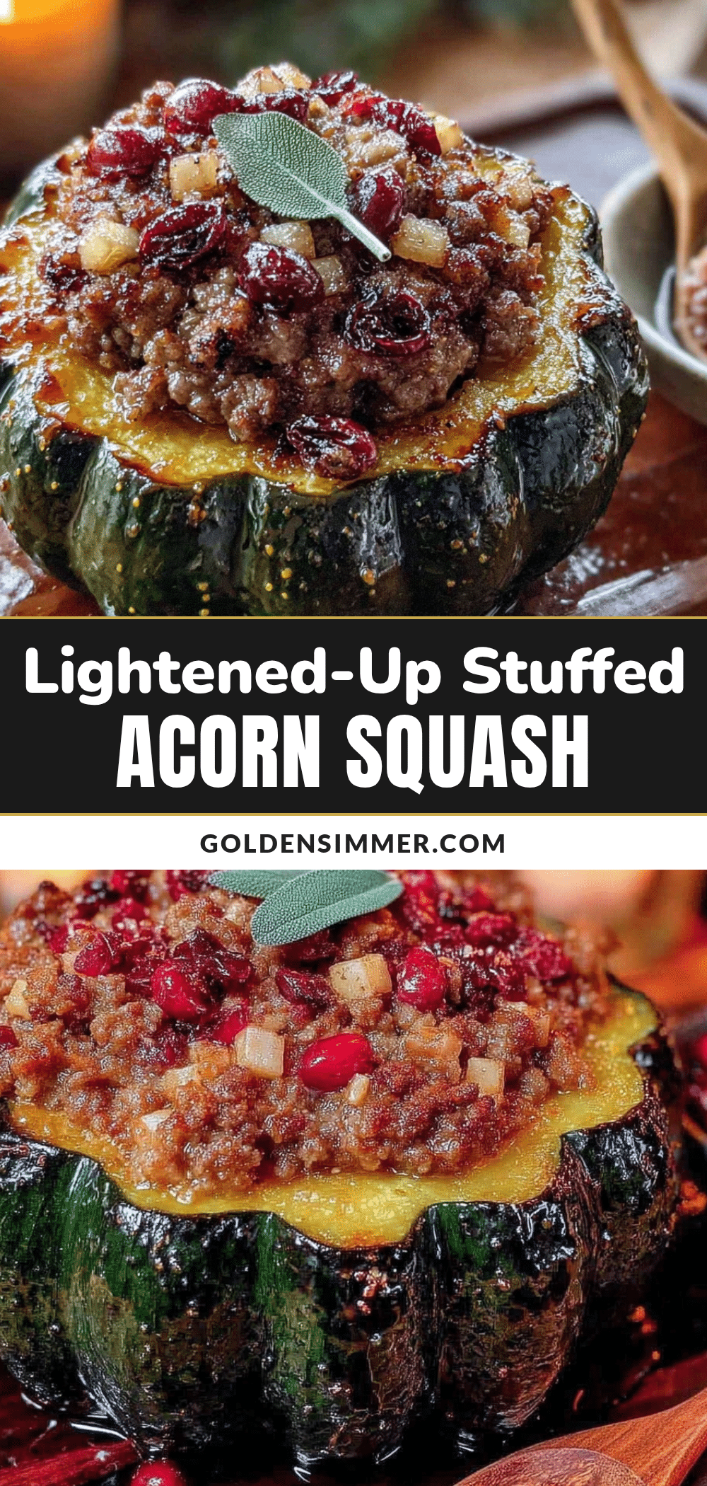 lightened-up stuffed acorn squash with sausage and apple recipe
