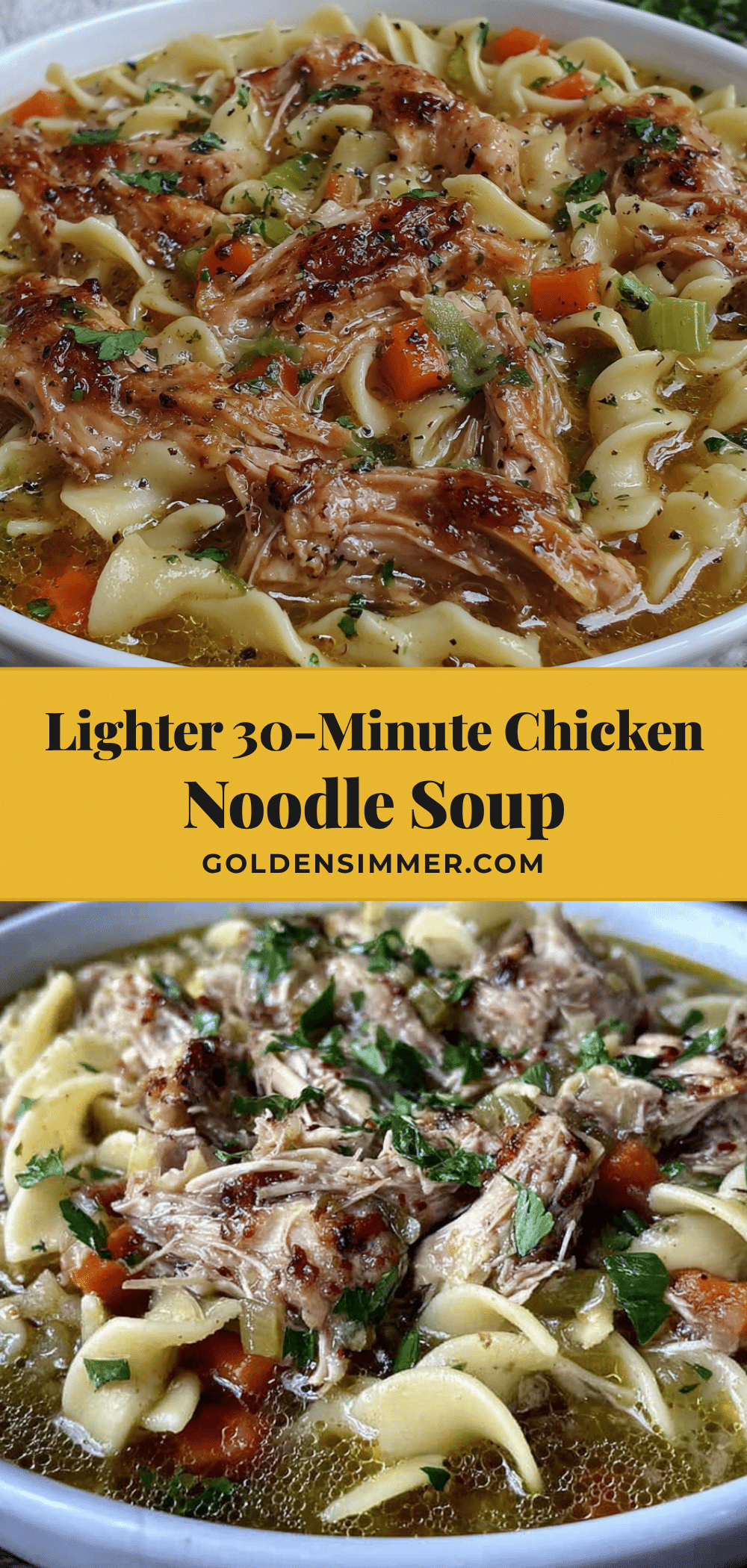 lighter 30-minute chicken noodle soup recipe