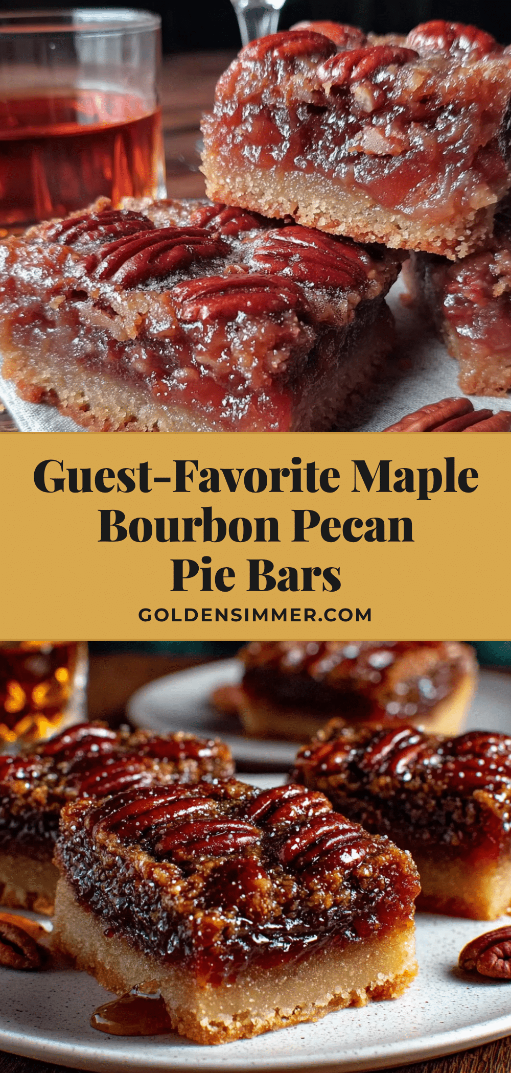 maple bourbon pecan pie bars recipe