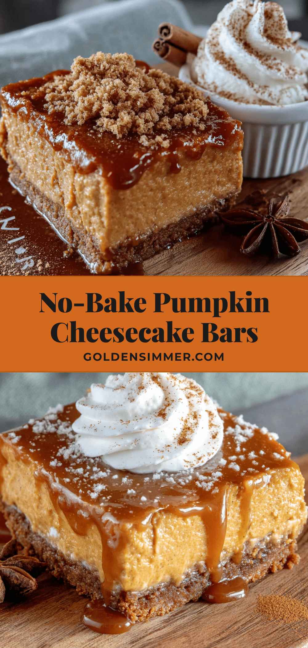 no-bake pumpkin cheesecake bars recipe