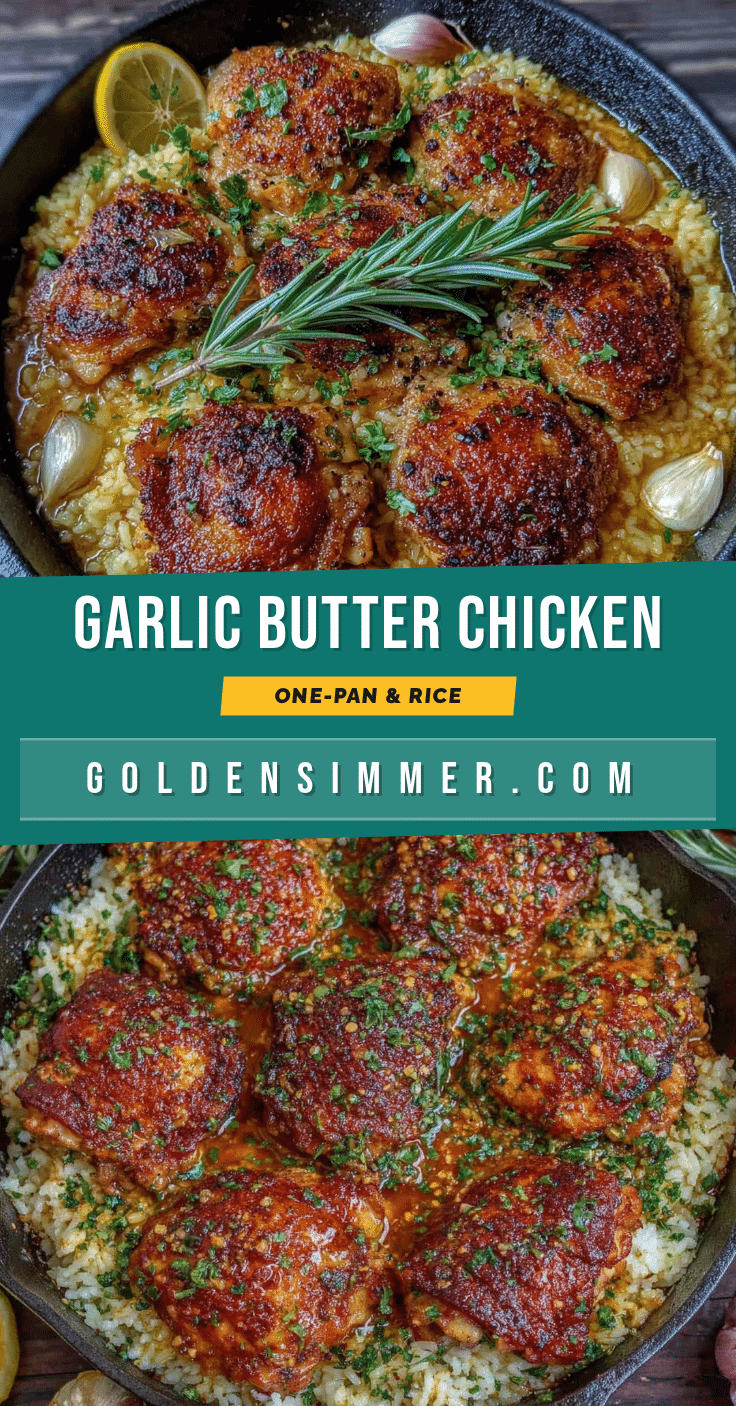 one-pan garlic butter chicken and rice recipe
