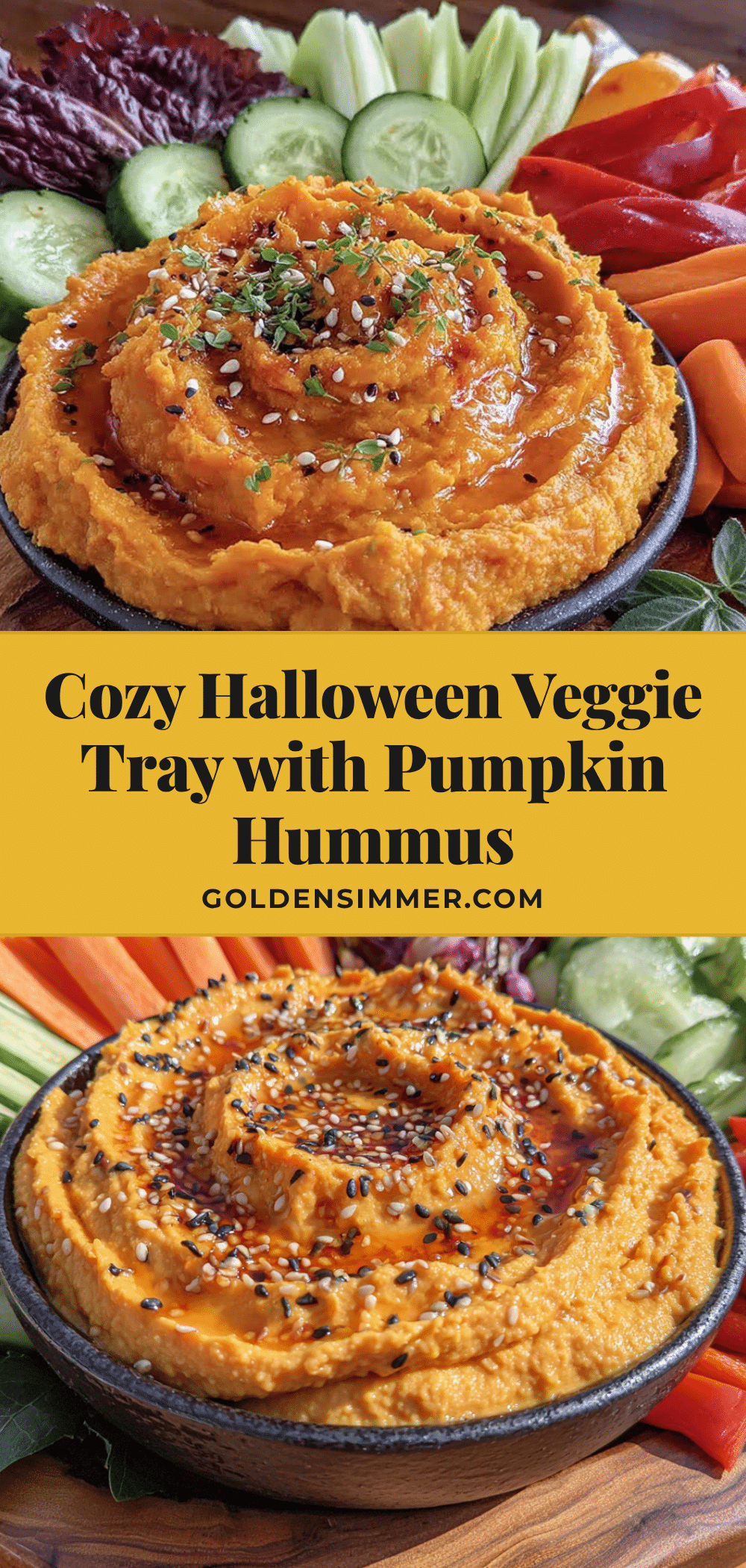 pumpkin hummus veggie tray recipe