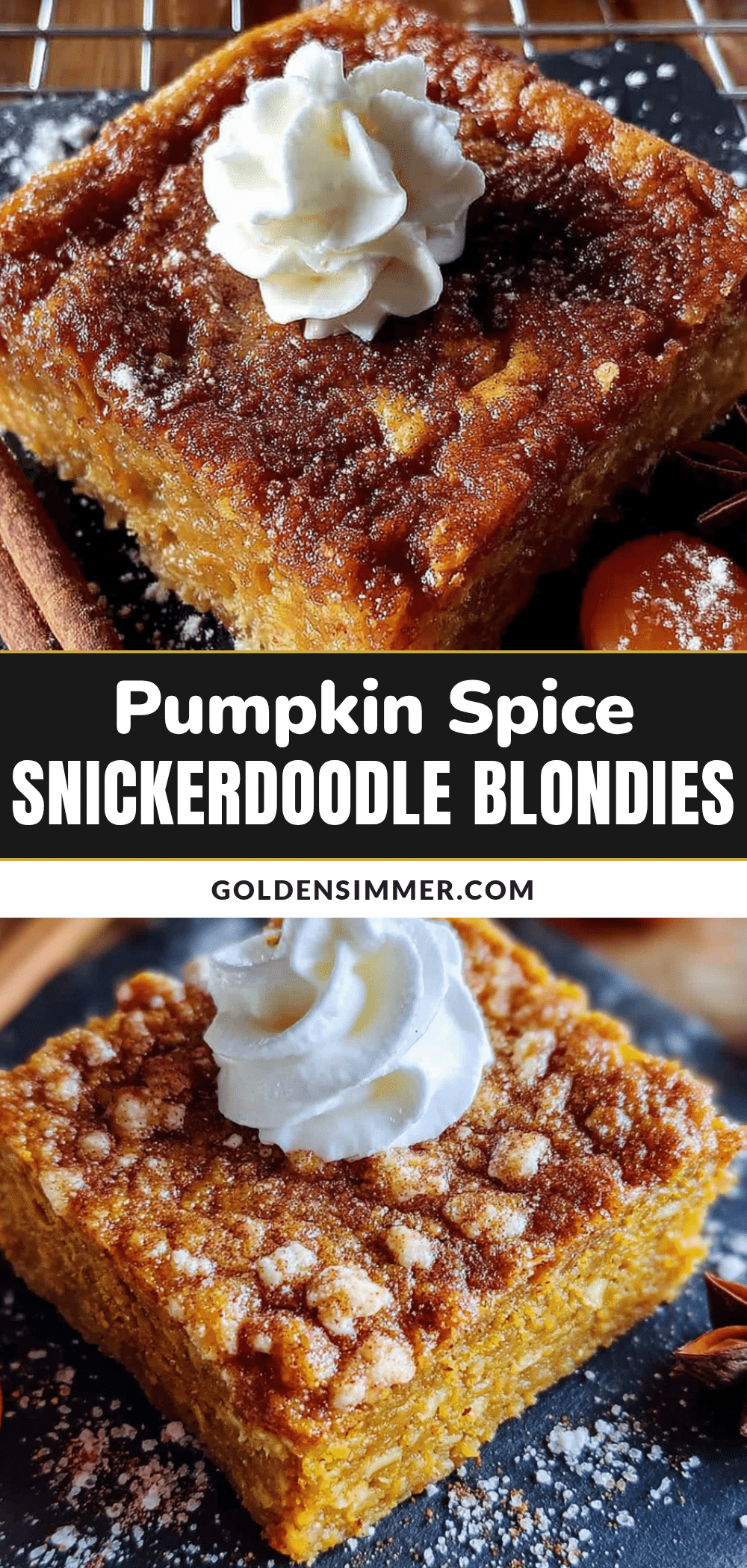 pumpkin snickerdoodle blondies recipe