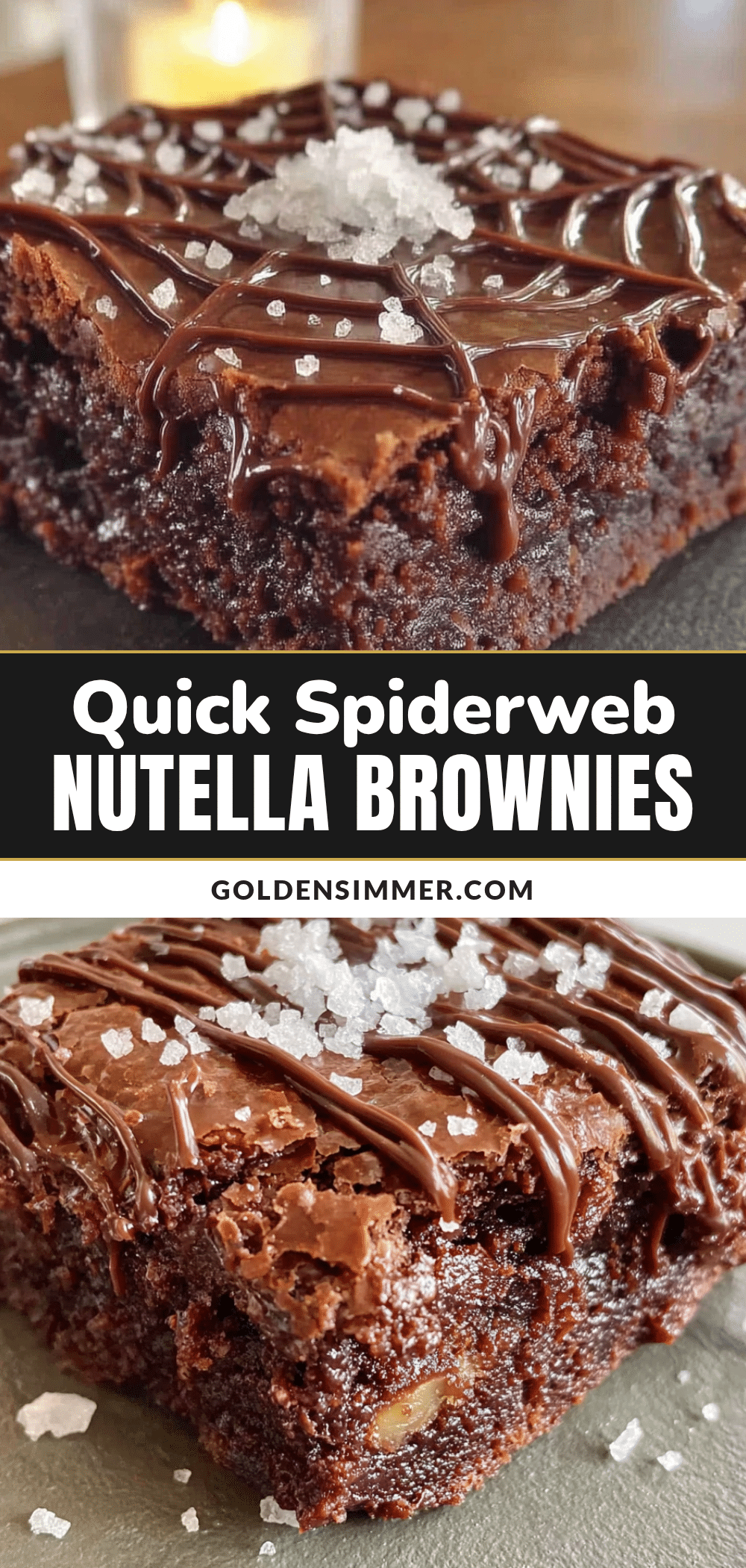 Quick Spiderweb Nutella Brownies recipe