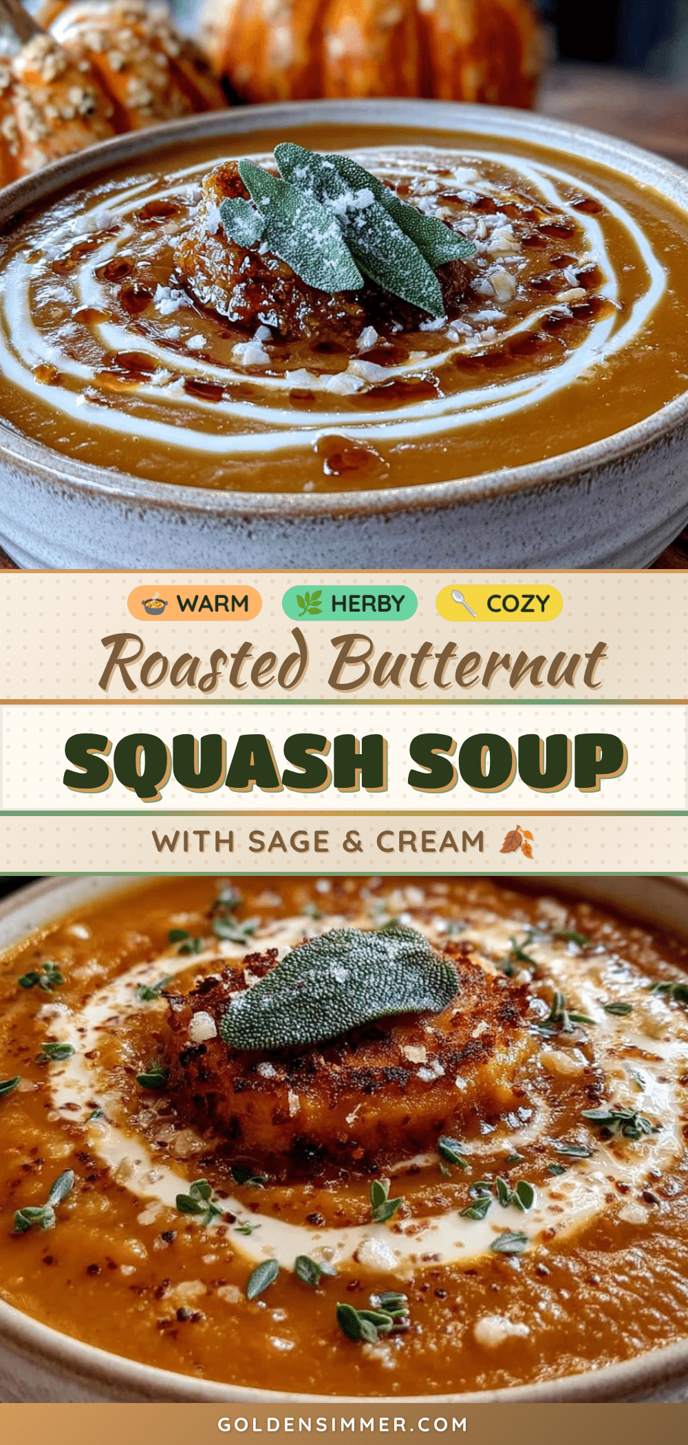 roasted butternut squash soup with sage recipe