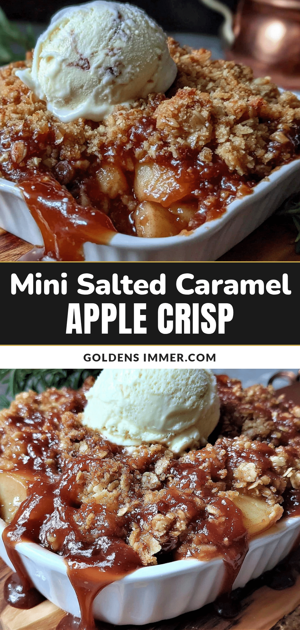 Salted Caramel Apple Crisp for Two recipe