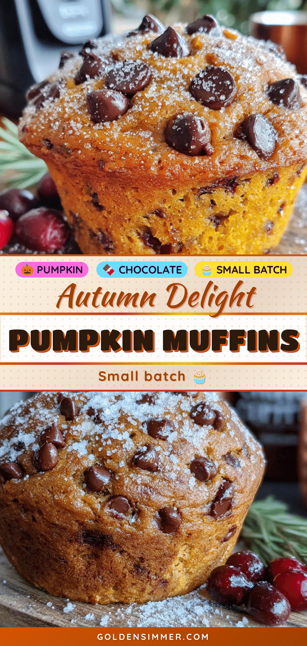 small-batch pumpkin chocolate chip muffins recipe