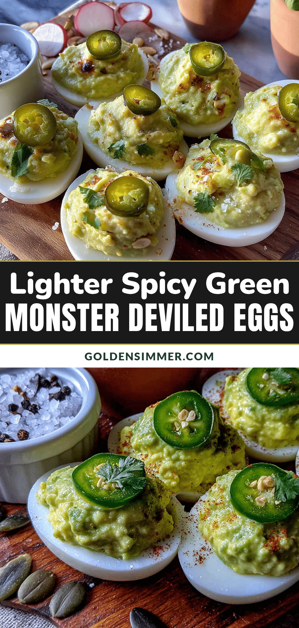 spicy green monster deviled eggs recipe