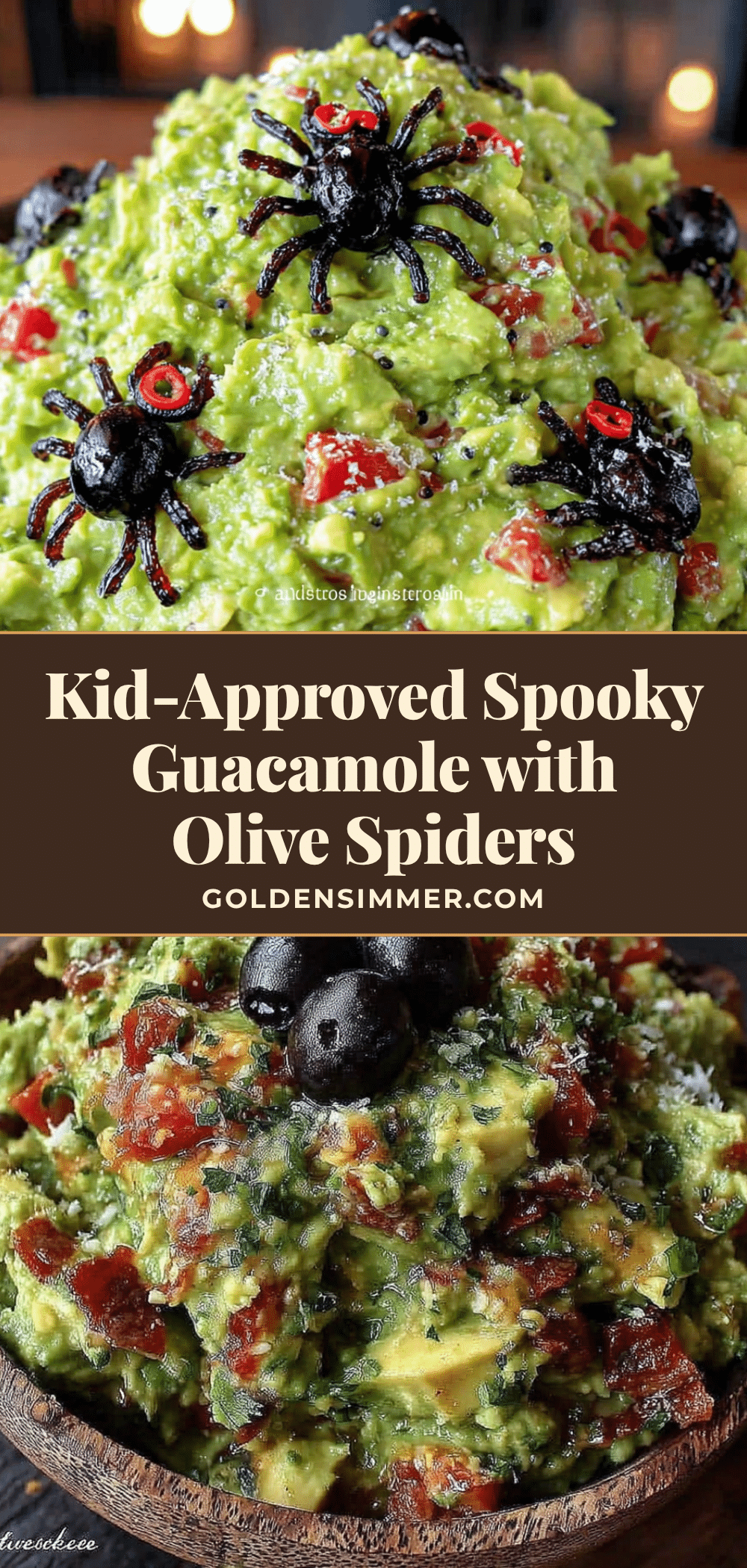 spooky guacamole with olive spiders recipe