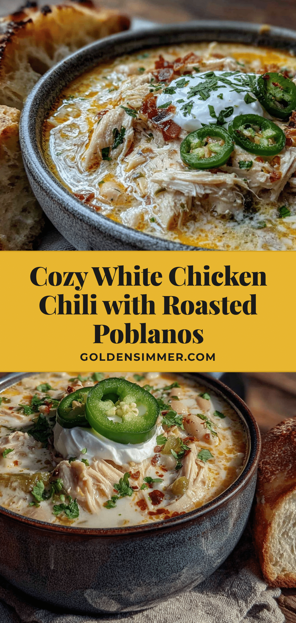 white chicken chili with roasted poblanos recipe