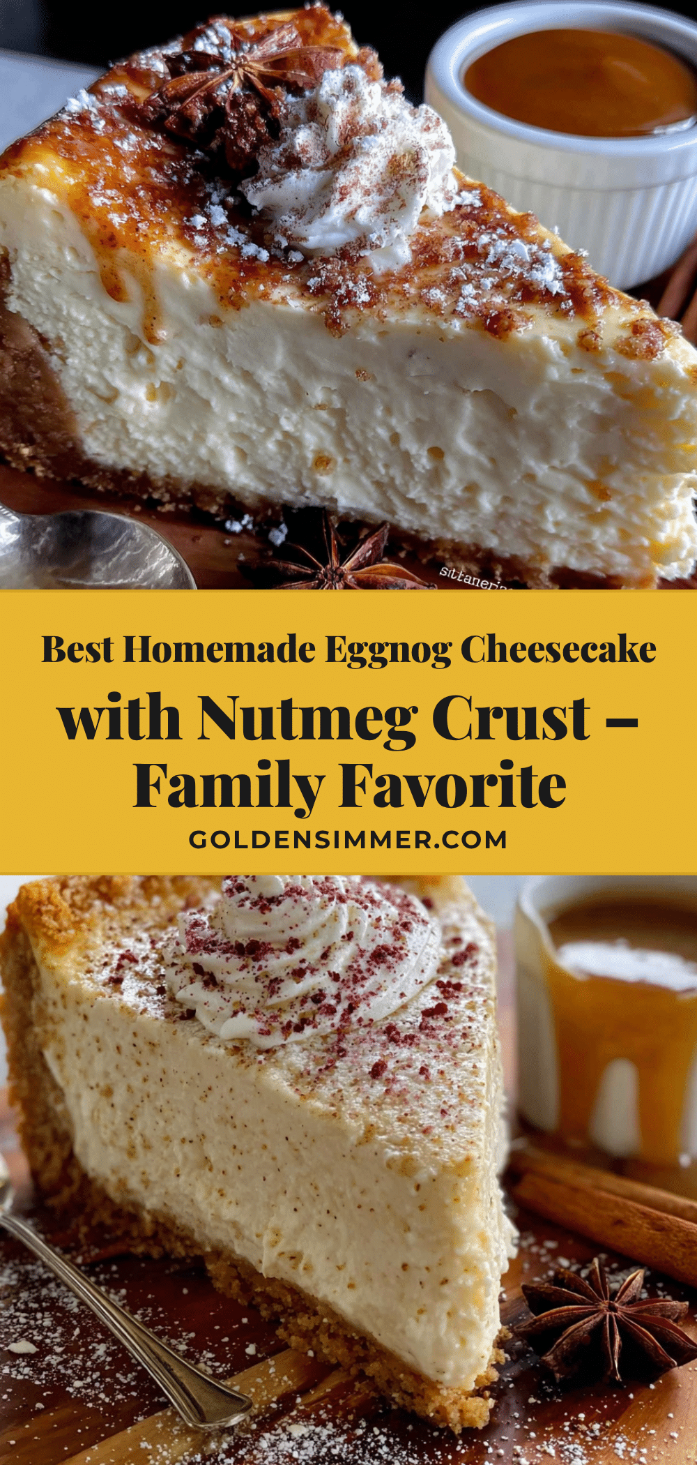 best homemade eggnog cheesecake with nutmeg crust recipe