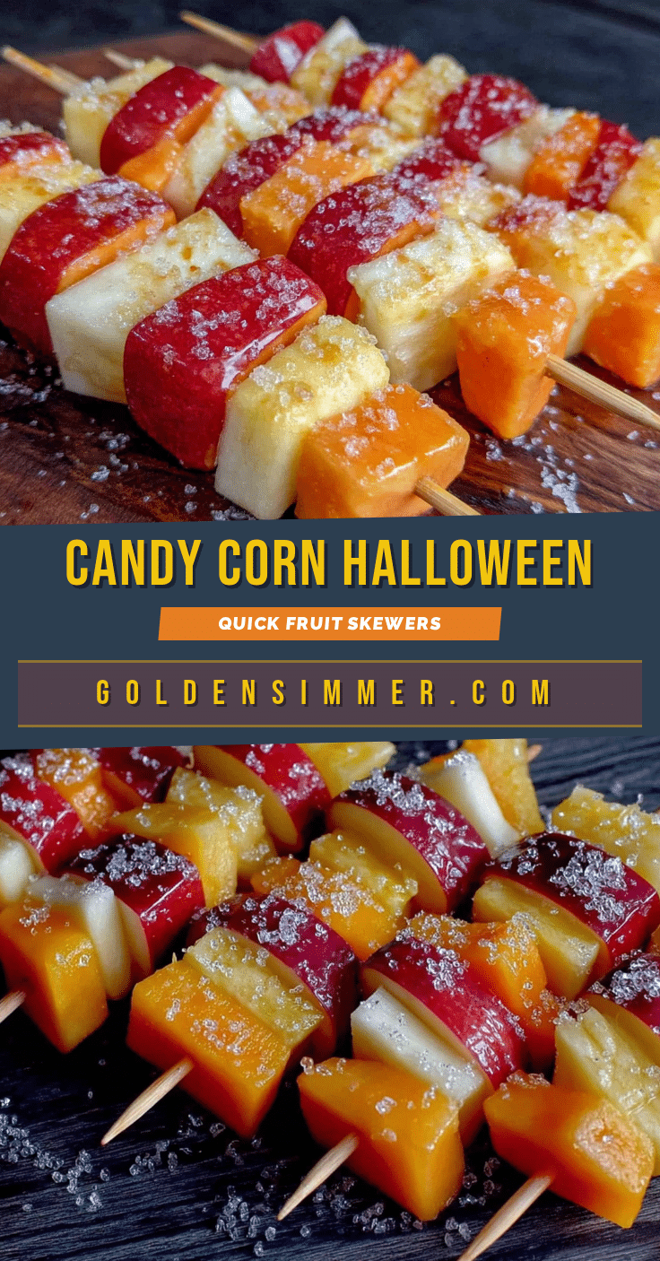 candy corn fruit skewers recipe