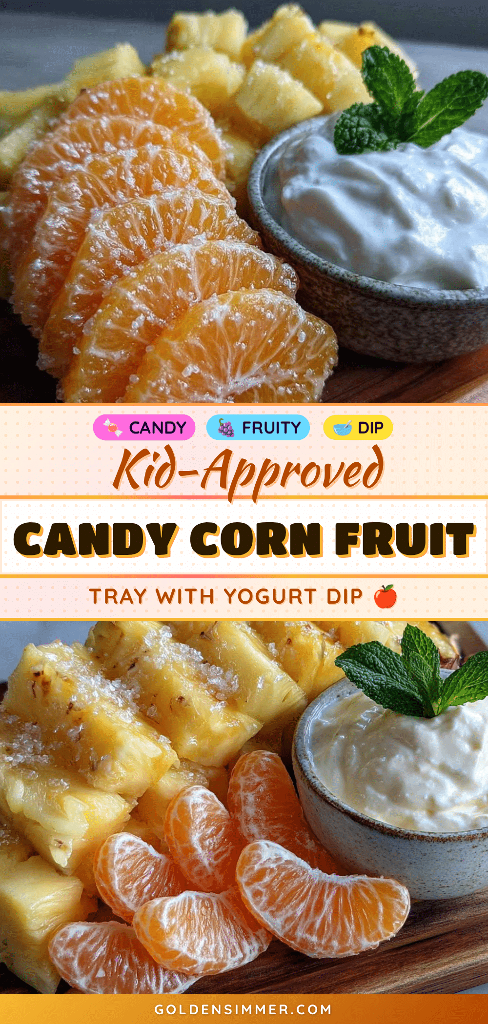 candy corn fruit tray recipe