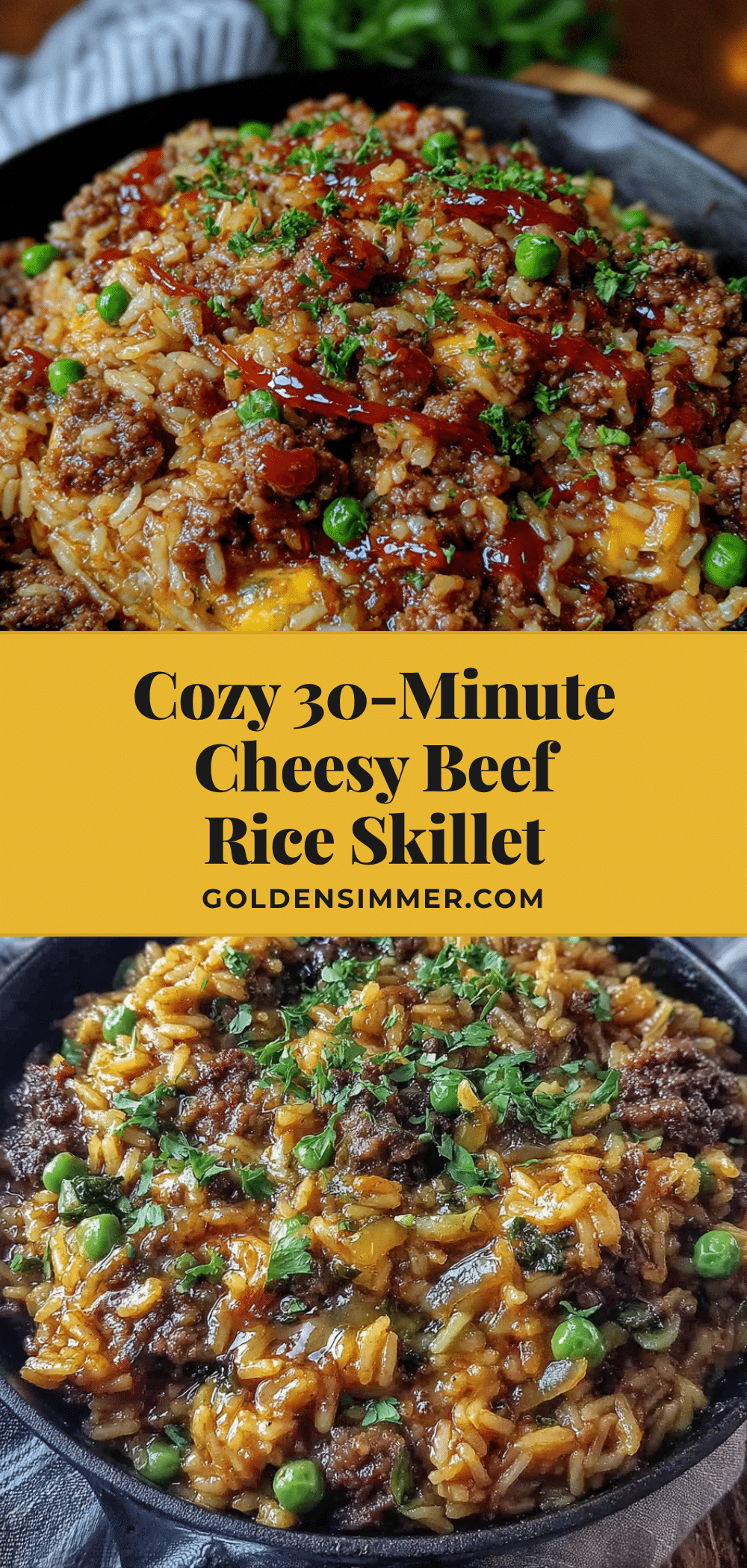 cheesy beef rice skillet recipe