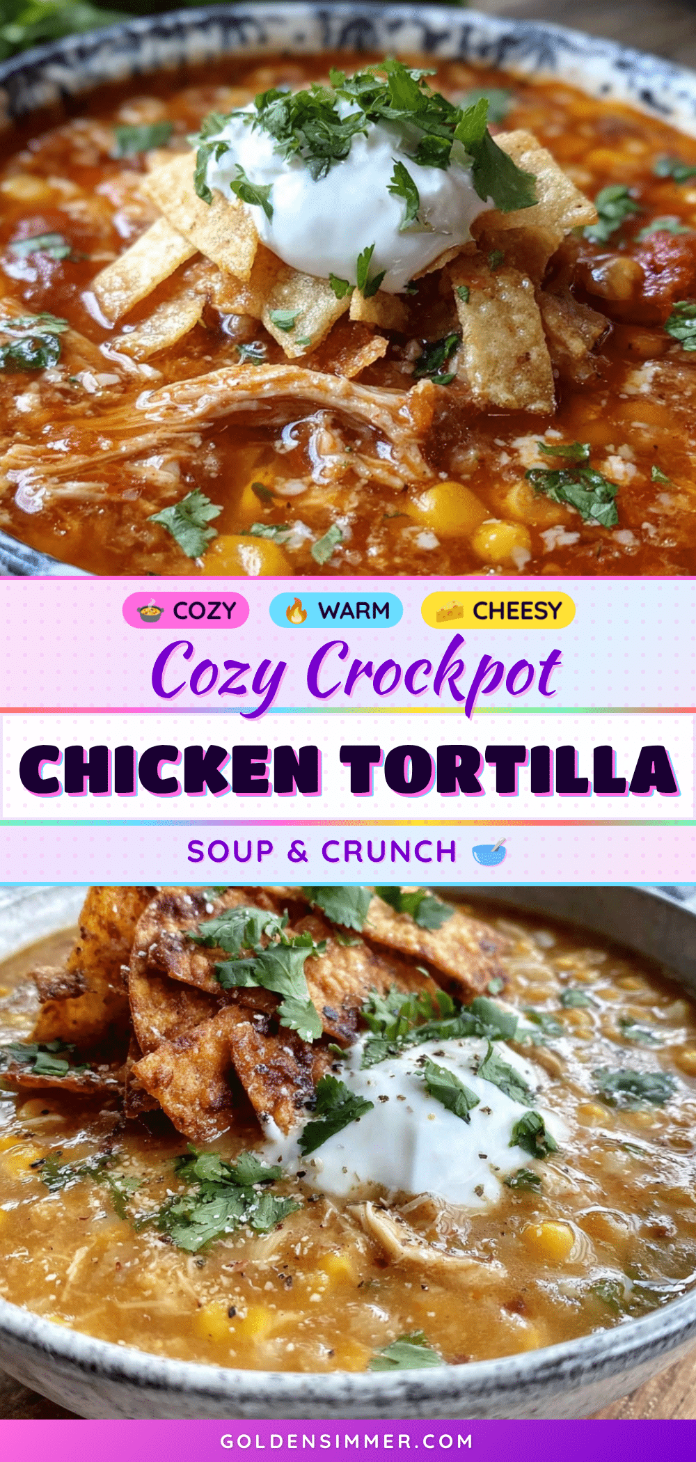 cozy crockpot chicken tortilla soup recipe