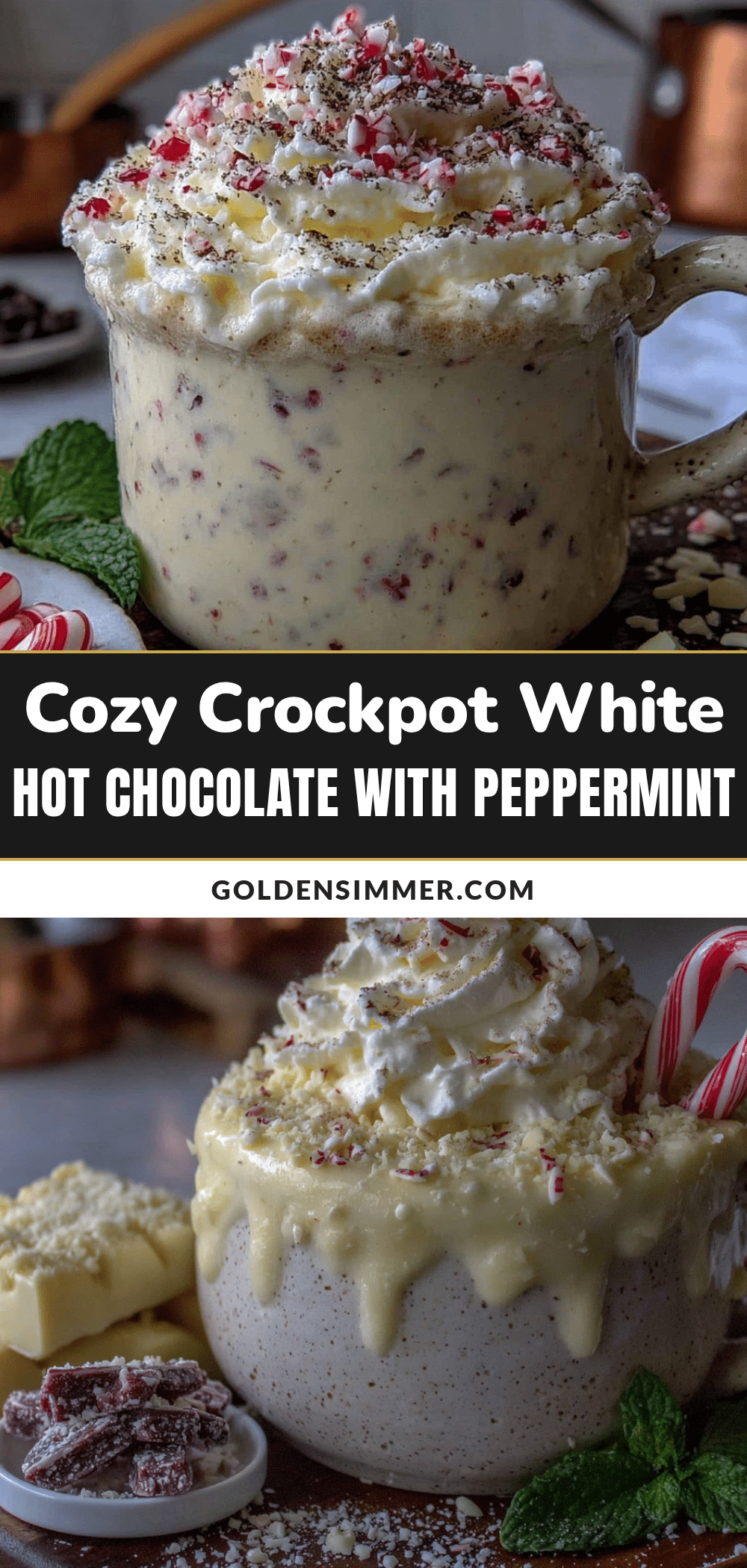 cozy crockpot white hot chocolate with peppermint recipe