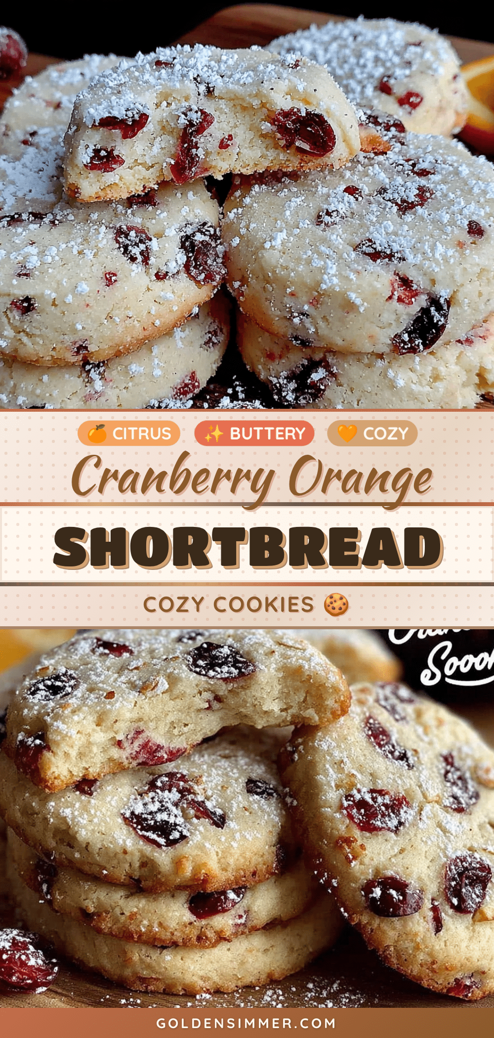 cranberry orange shortbread cookies recipe