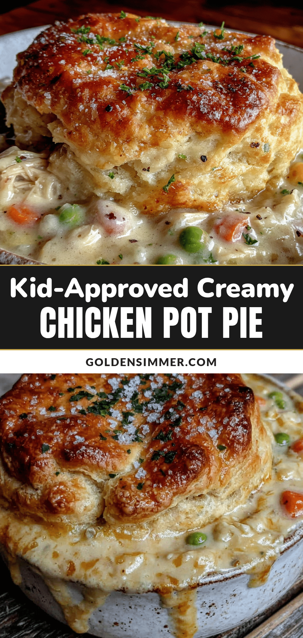 creamy chicken pot pie with biscuit topping recipe