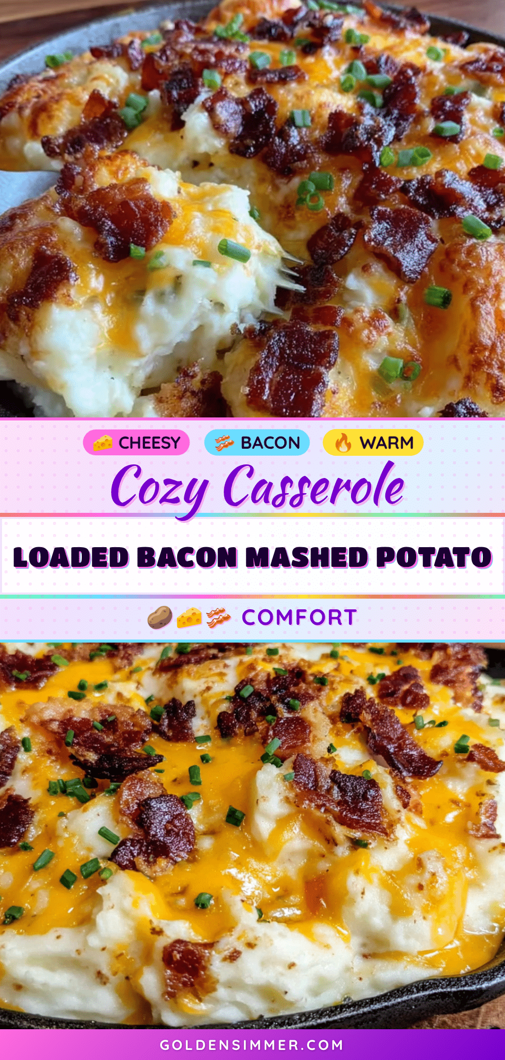 easy loaded bacon mashed potato casserole recipe