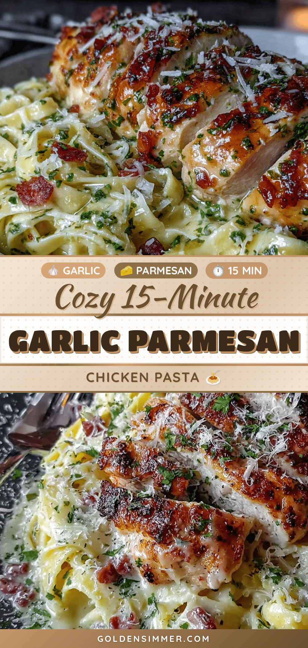 garlic parmesan chicken pasta recipe