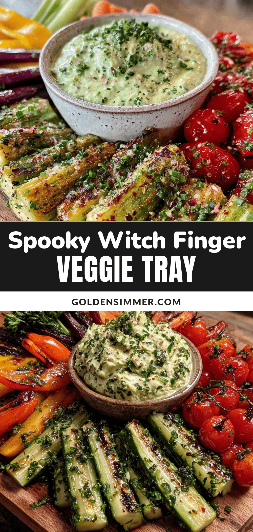 Halloween witch finger veggie tray recipe