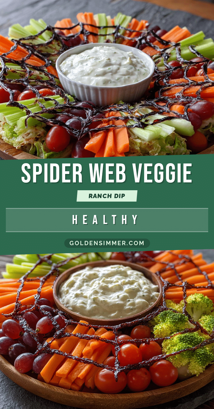 healthy spider web veggie tray with ranch dip recipe
