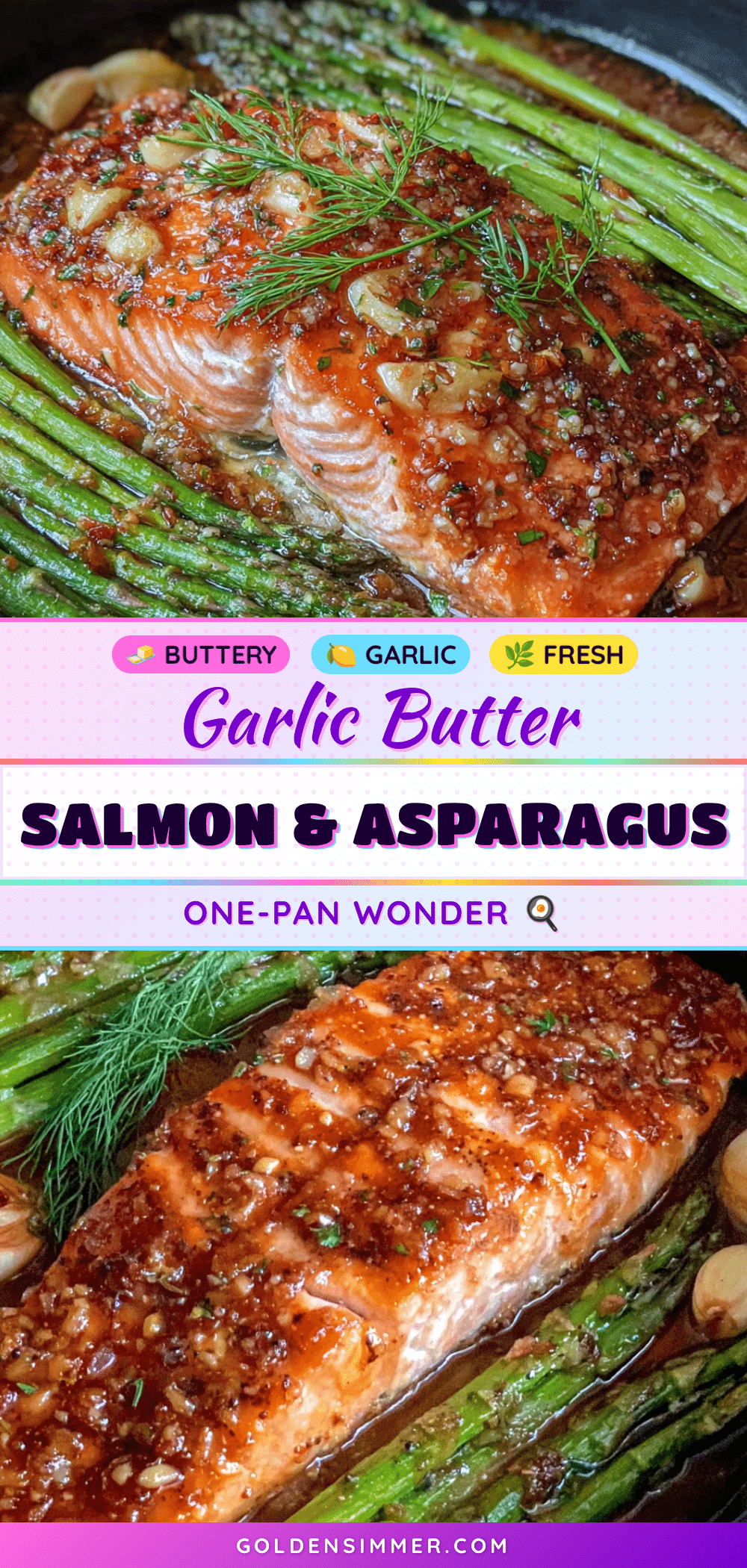 one-pan garlic butter salmon with asparagus recipe