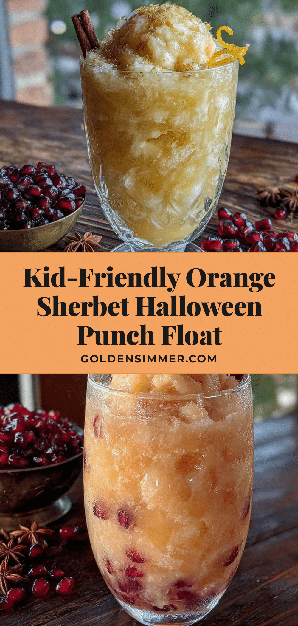 orange sherbet Halloween punch float recipe