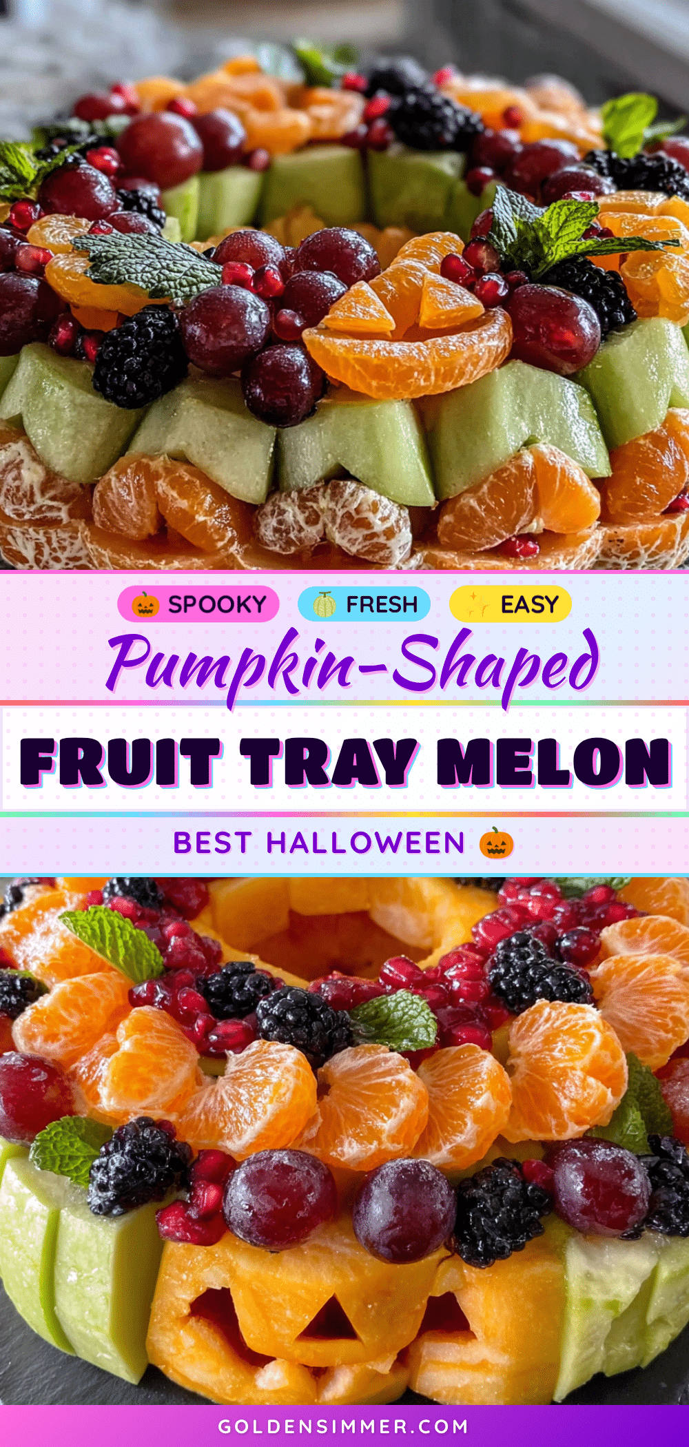 pumpkin-shaped melon fruit tray recipe