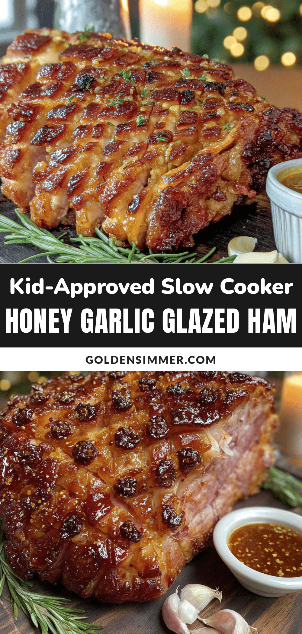 easy slow cooker honey garlic glazed ham recipe