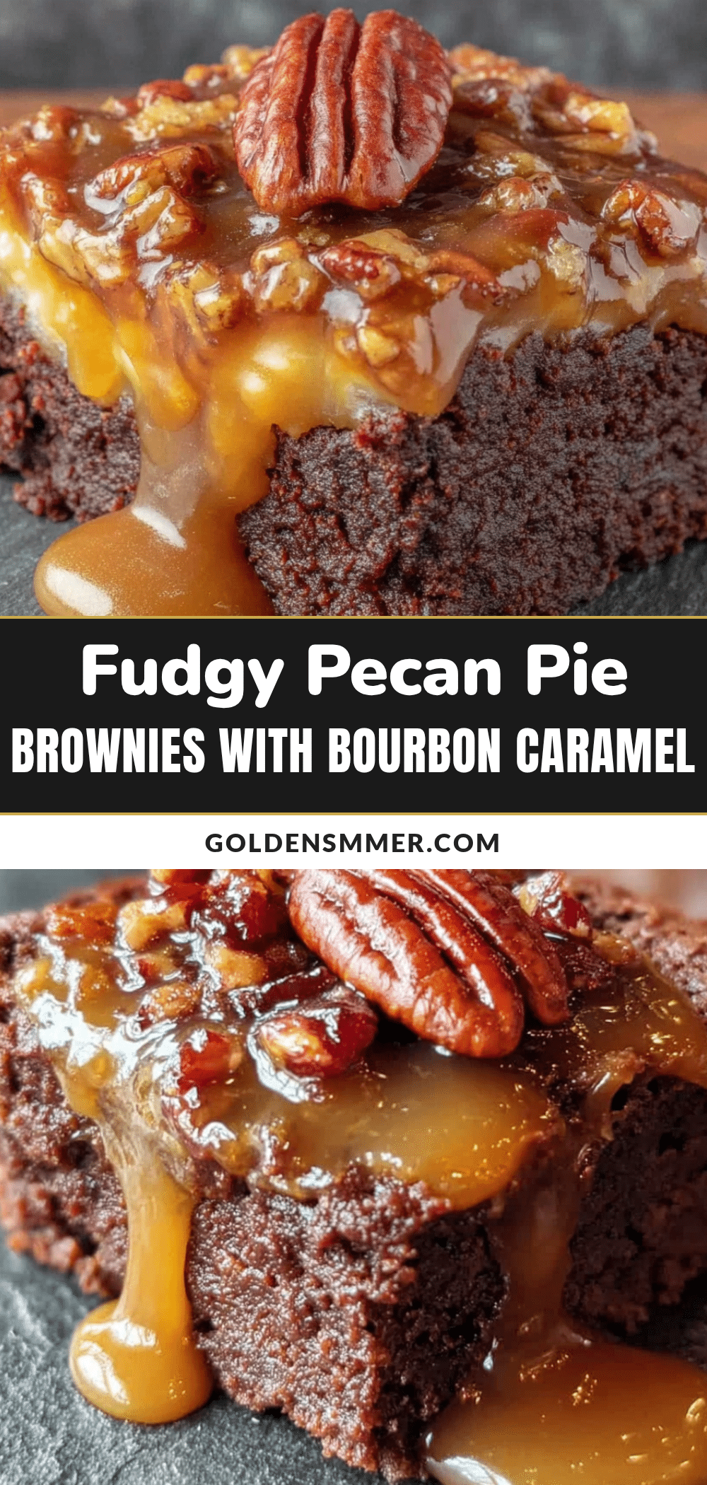 fudgy pecan pie brownies with bourbon caramel recipe