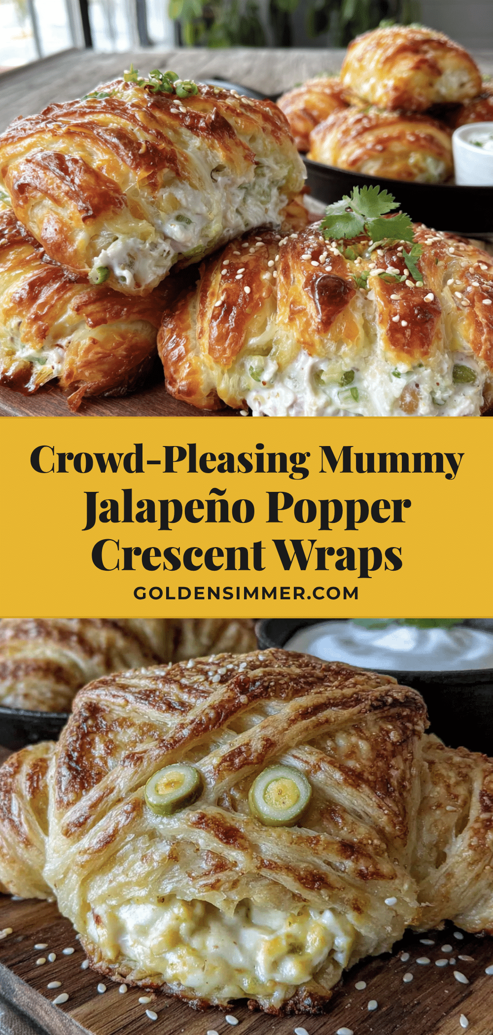 Mummy Jalapeño Popper Wraps recipe